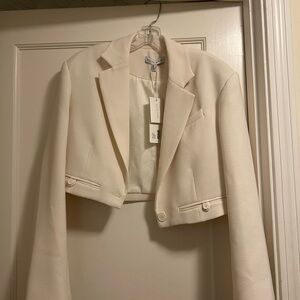 Shona Joy Cream Cropped Blazer